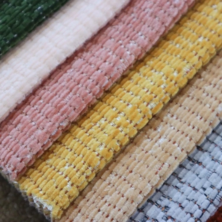 Fine Stripe Grid šenilinis apmušalų audinys, atsparus naminiams gyvūnėliams sofai