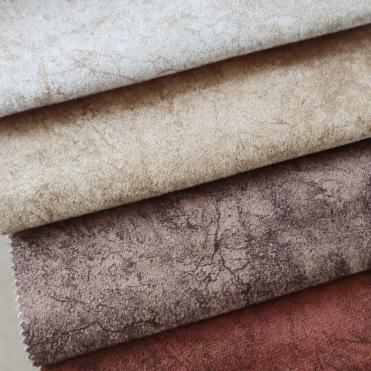 Printed Holland Velvet Upholstery Fabric Vintage Crackle Texture For Sofa Furniture Interior Wholesale Supply factory