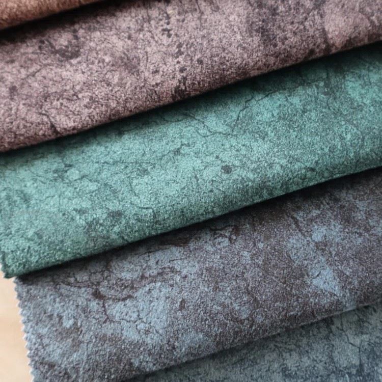Printed Holland Velvet Upholstery Fabric Vintage Crackle Texture For Sofa Furniture Interior Wholesale Supply suppliers